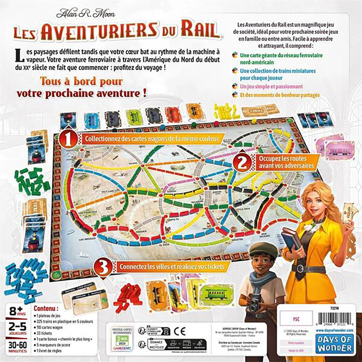 Les Aventuriers du Rail USA – Jeu de stratégie parcours et gestion