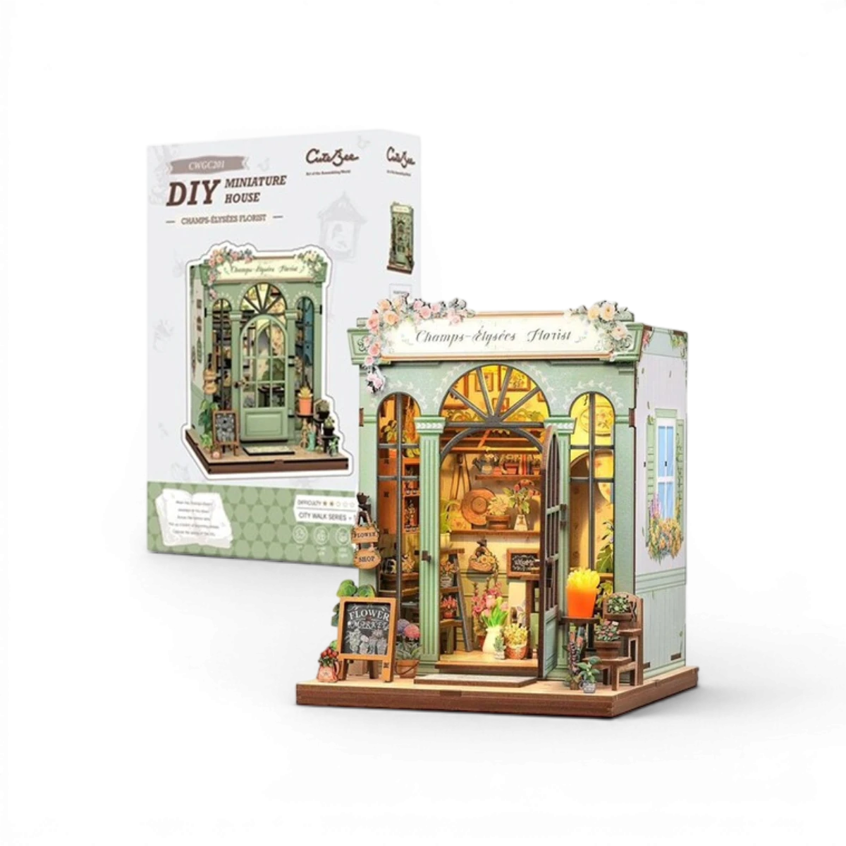 Fleuriste des Champs-Élysées – Book Nook – Kit DIY