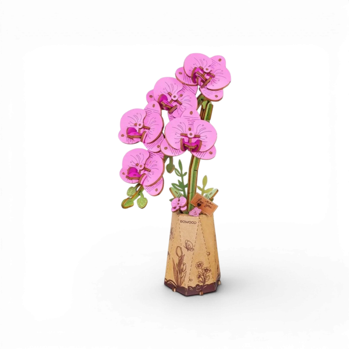 Orchidée Papillon Violette – Fleur en bois DIY (102 pièces)