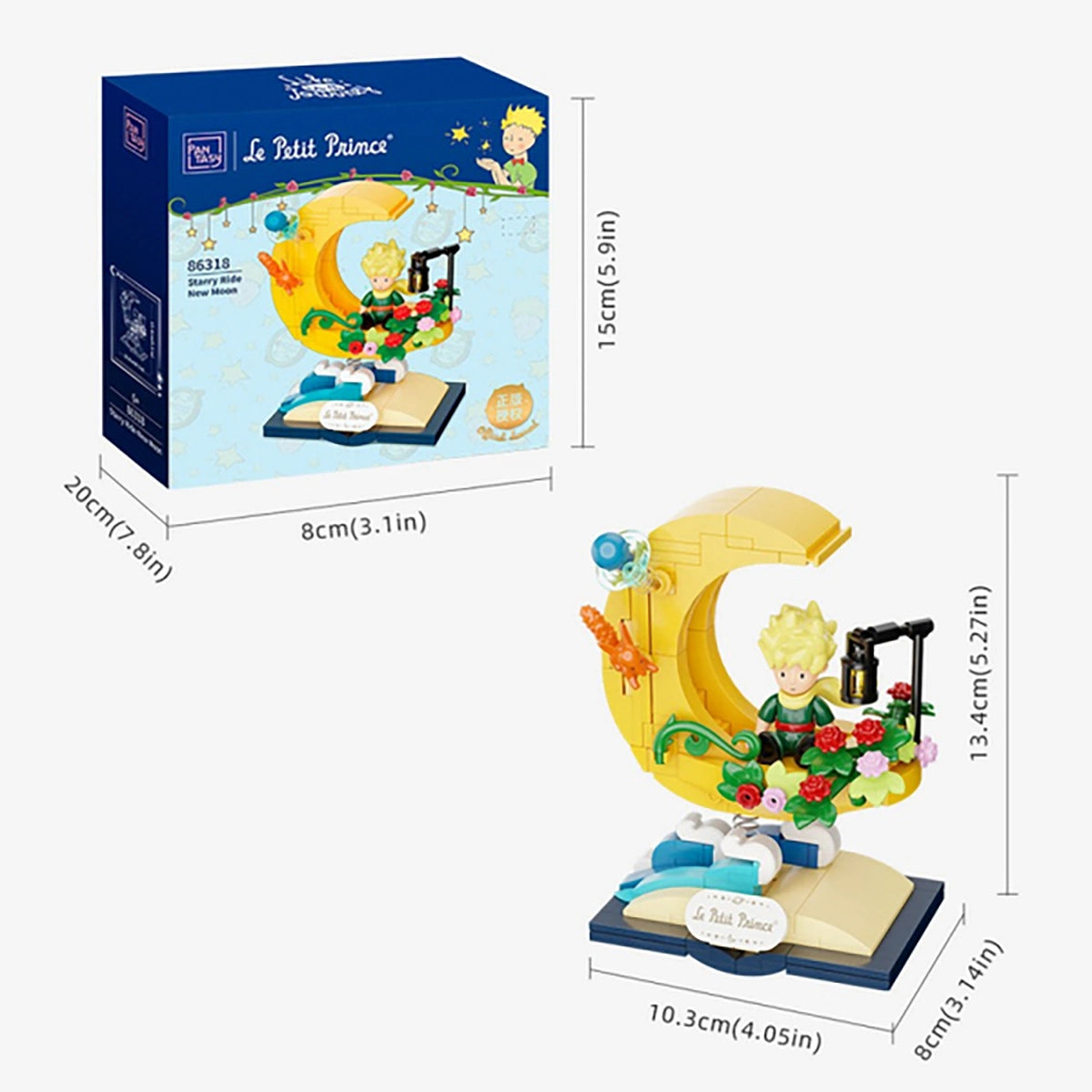 Figurine Le Petit Prince renard sur la lune - Pantasy à construire