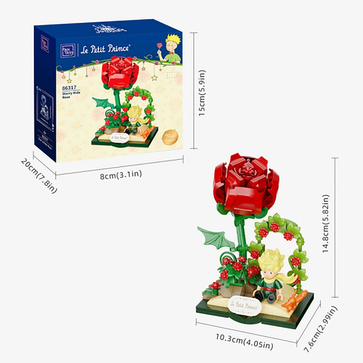 Figurine Le Petit Prince renard et rose - Pantasy à construire