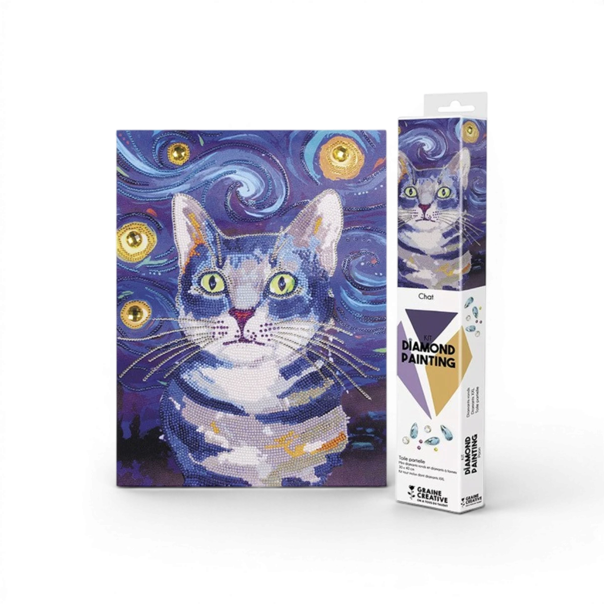 Broderie diamant - Chat