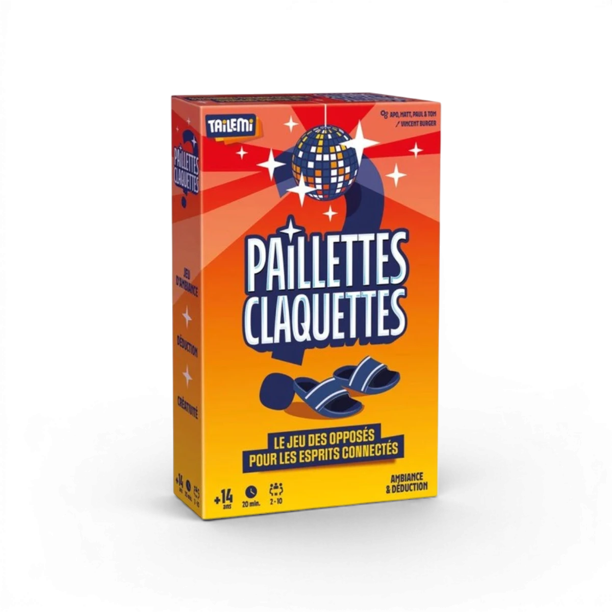 Paillettes Claquettes – Jeu d’ambiance déduction et suspension
