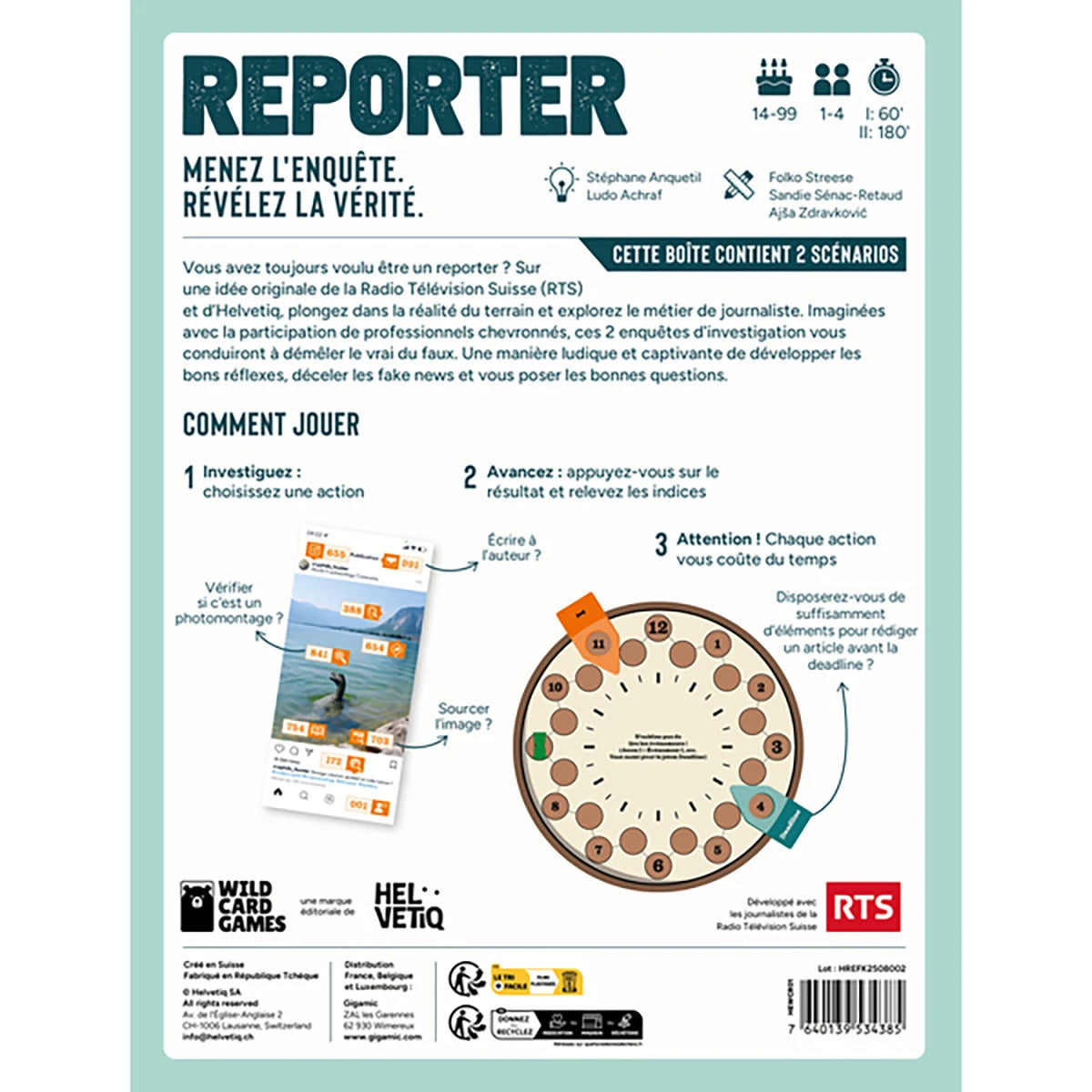 Reporter – Jeu d’enquête et déduction