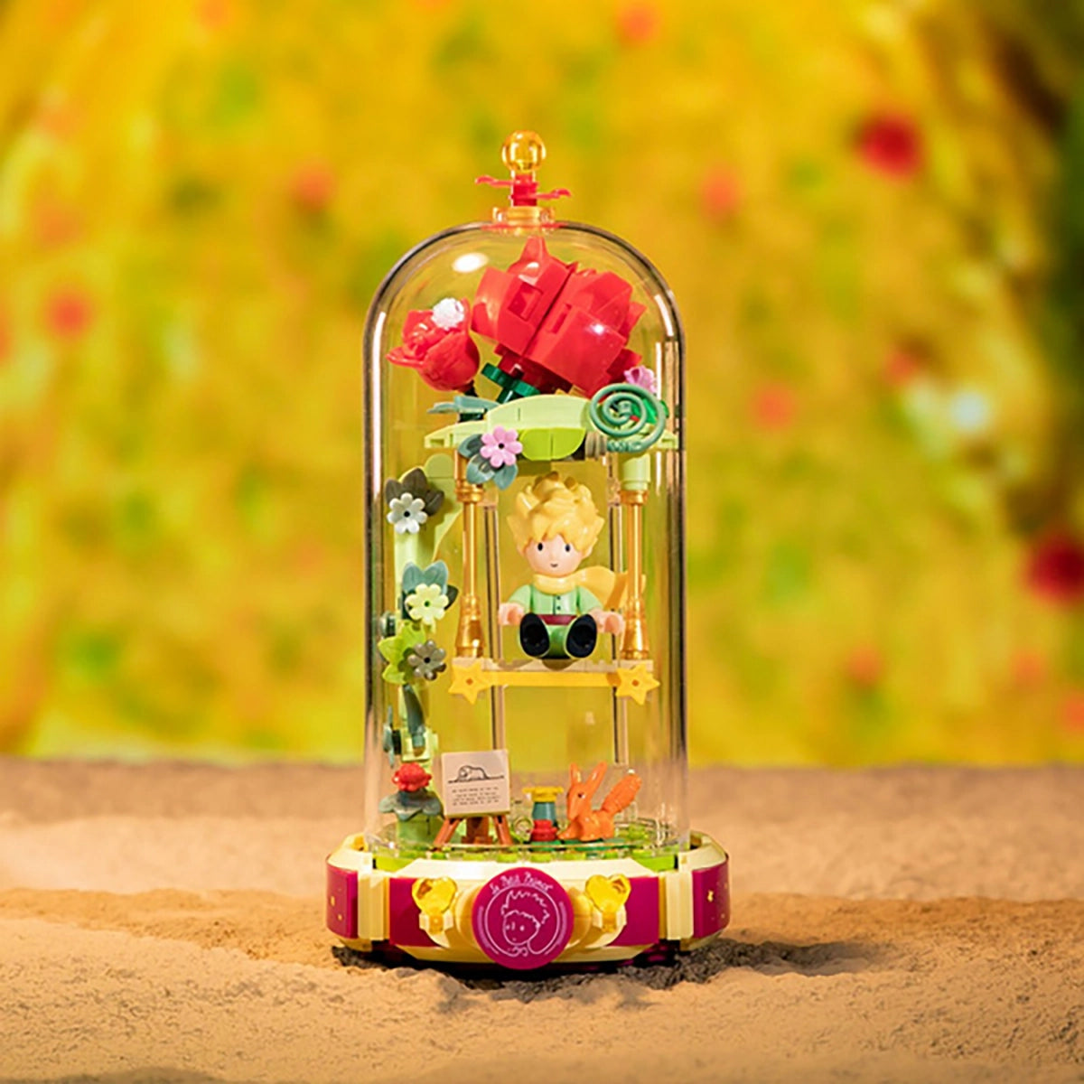 Figurine Le Petit Prince balançoire à roses 20 cm (234 pièces) - Pantasy à construire