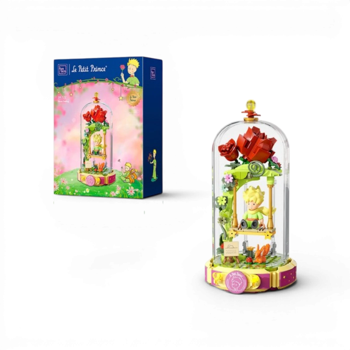 Figurine Le Petit Prince balançoire à roses 20 cm (234 pièces) - Pantasy à construire