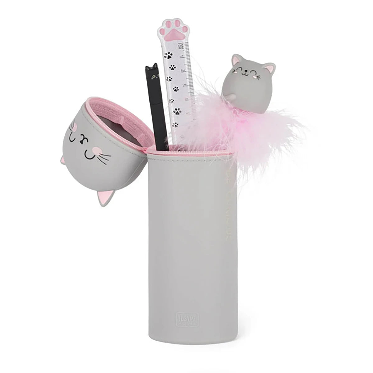 Chaton – Legami – Trousse silicone 2-en-1