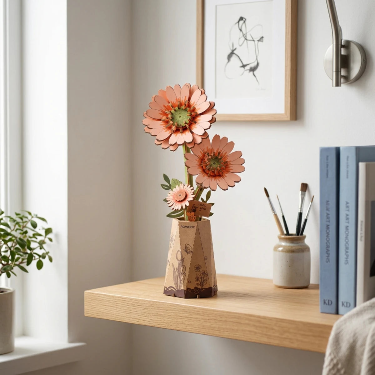 Gerbera Orange – Maquette en bois (105 pièces)