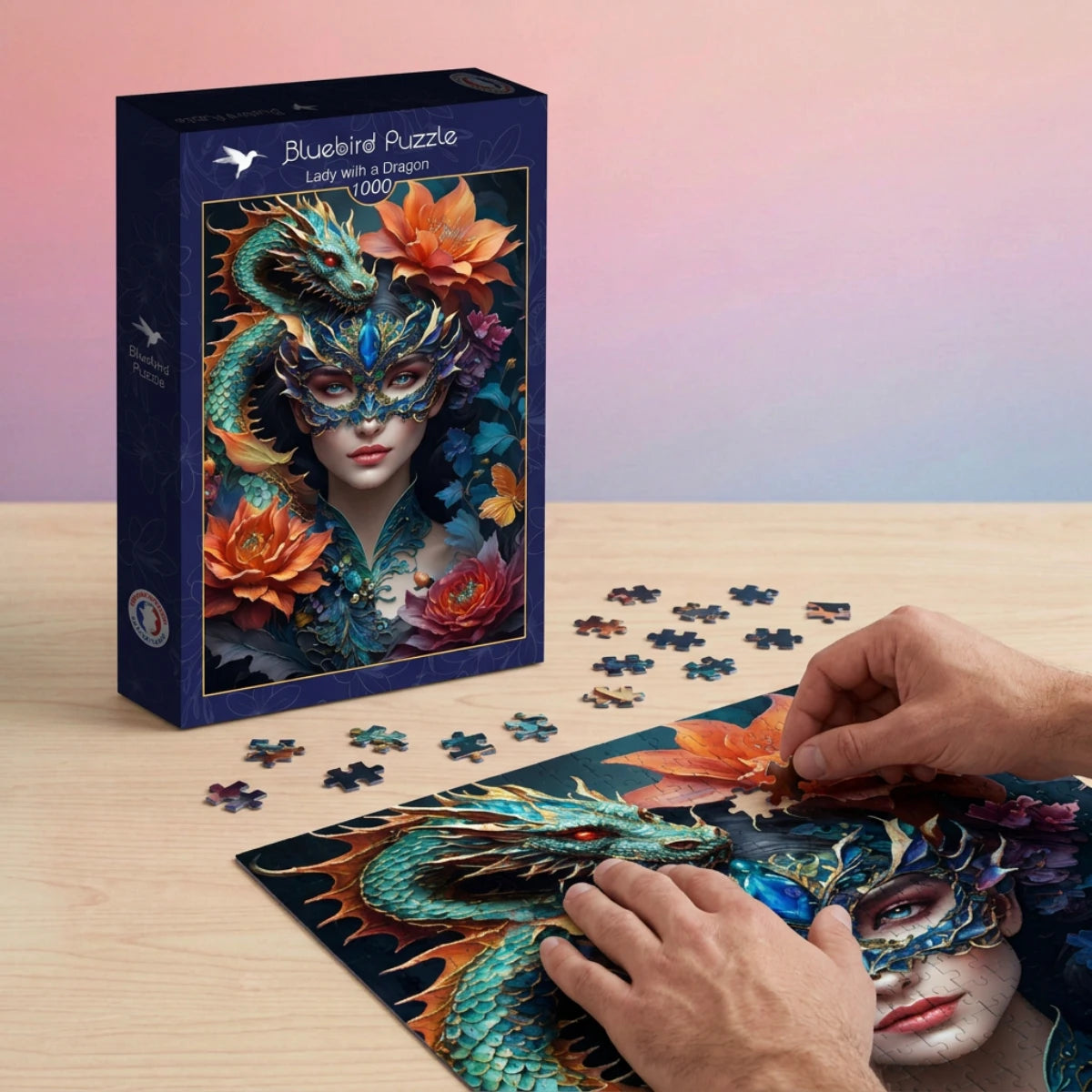 Puzzle La femme au dragon 1000 pièces – Bluebird