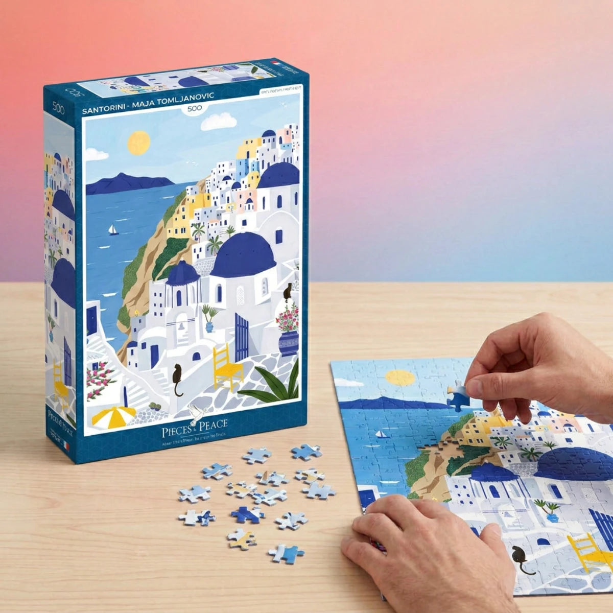 Puzzle Santorin 500 pièces – Pieces & Peace