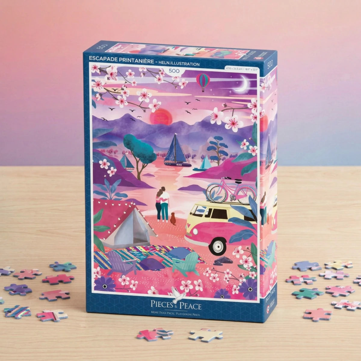 Puzzle paysage printanier 500 pièces – Pieces & Peace