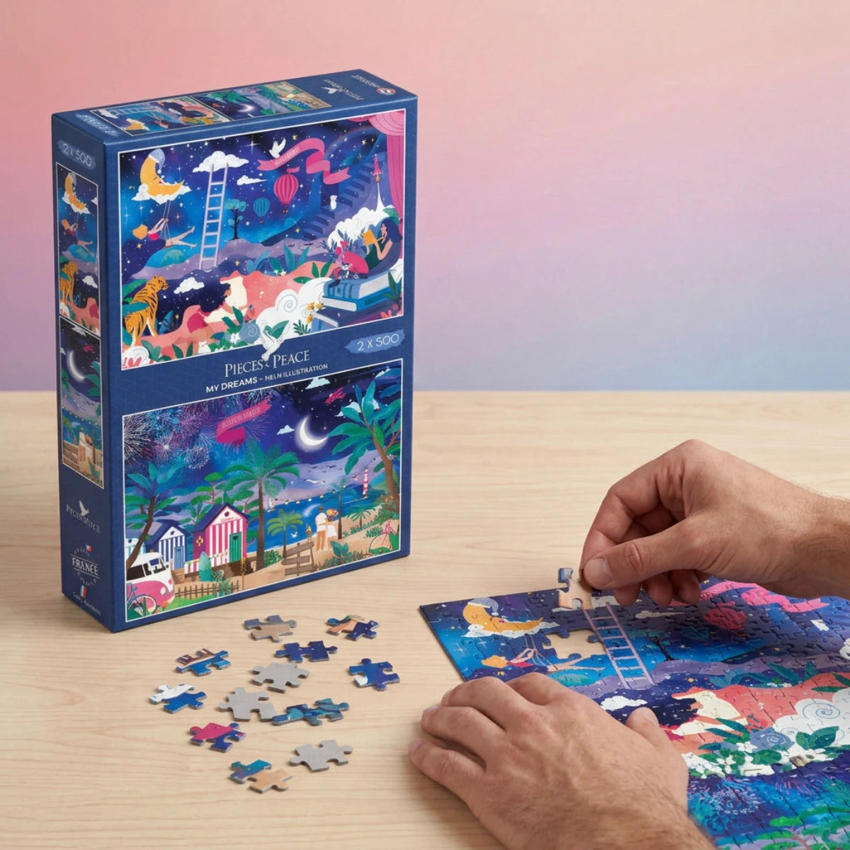 Coffret 2 Puzzles Onirique - 500 Pièces
