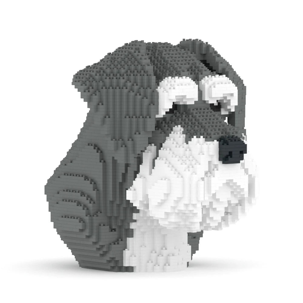 Jeu de construction Jekca - Buste Schnauzer (3810 pièces)