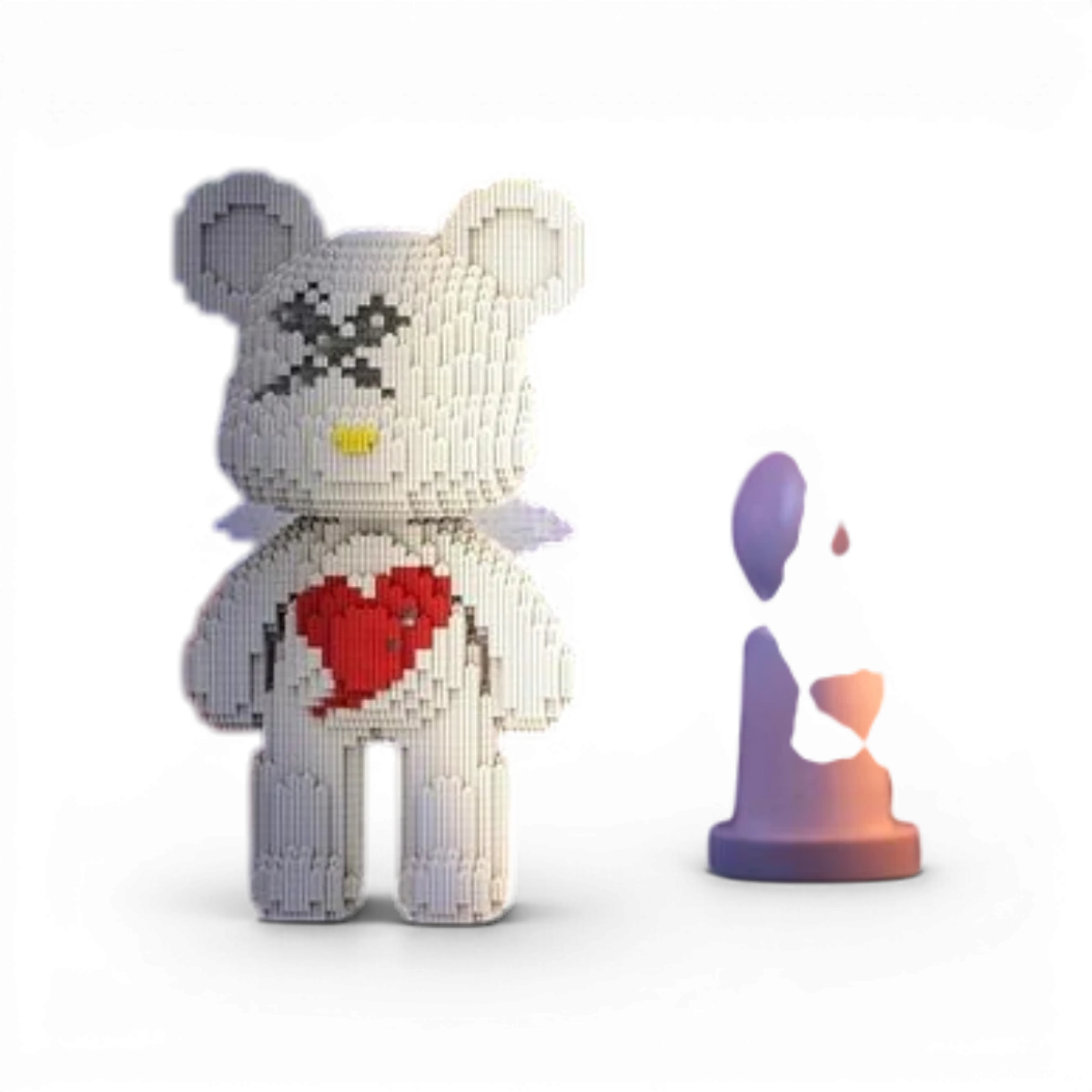 Maquette M Blocks - Ours Moli cœur blanc (3110 pièces)
