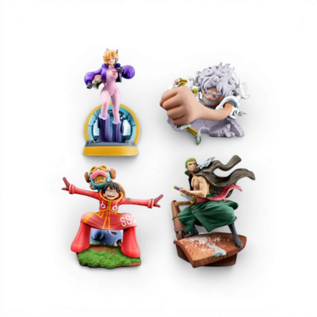 One Piece Petitrama set 4 figurines PVC Logbox Re Birth Egghead 9 cm