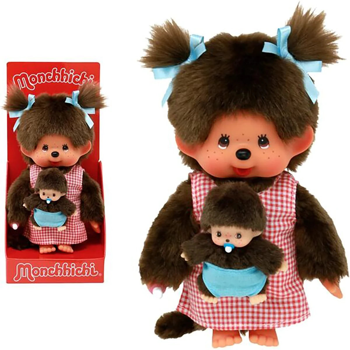 Peluche Monchhichi maman & bébé