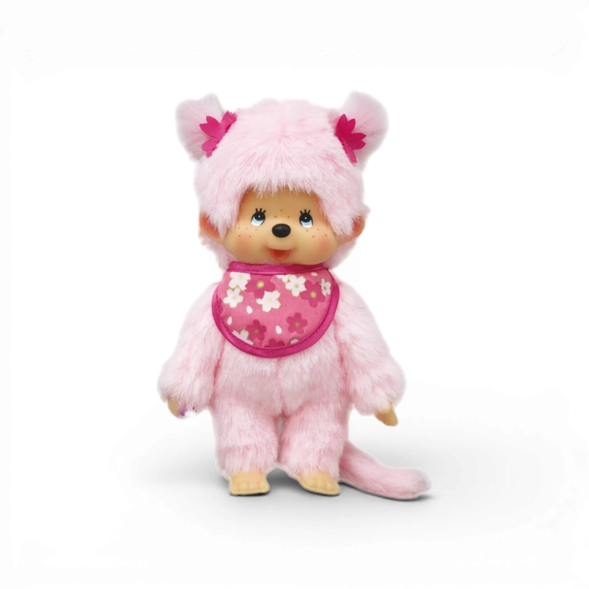 Peluche Monchhichi fleur rose 19cm
