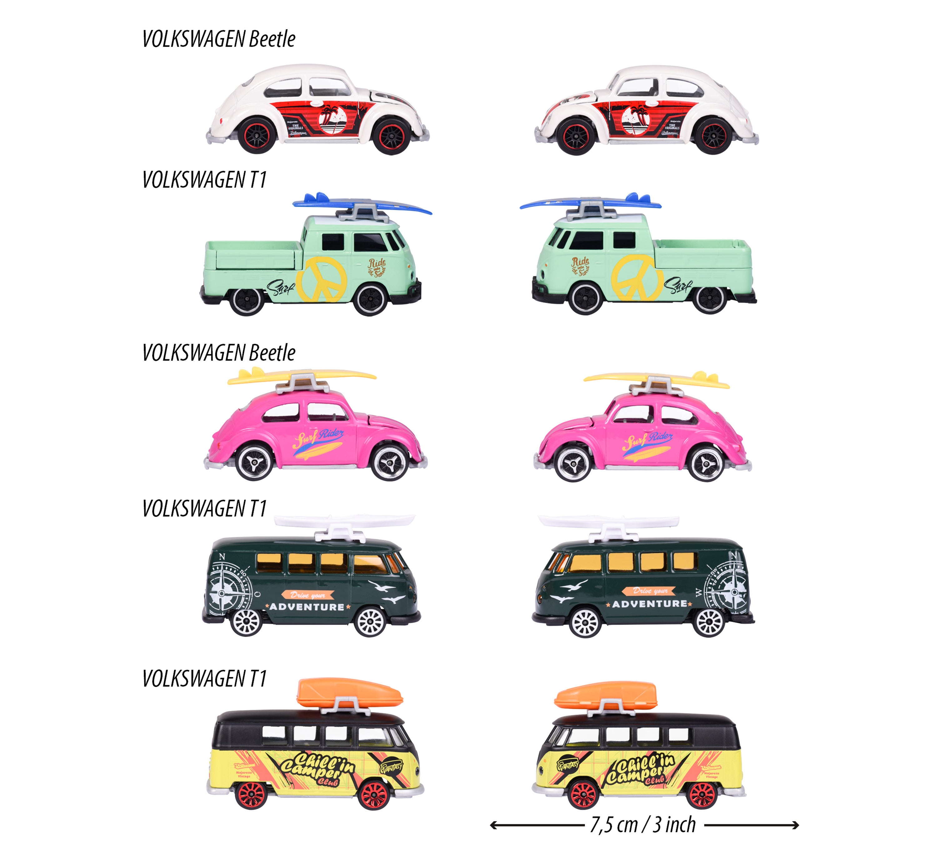 Coffret 5 voitures Volkswagen 1:64 – Majorette
