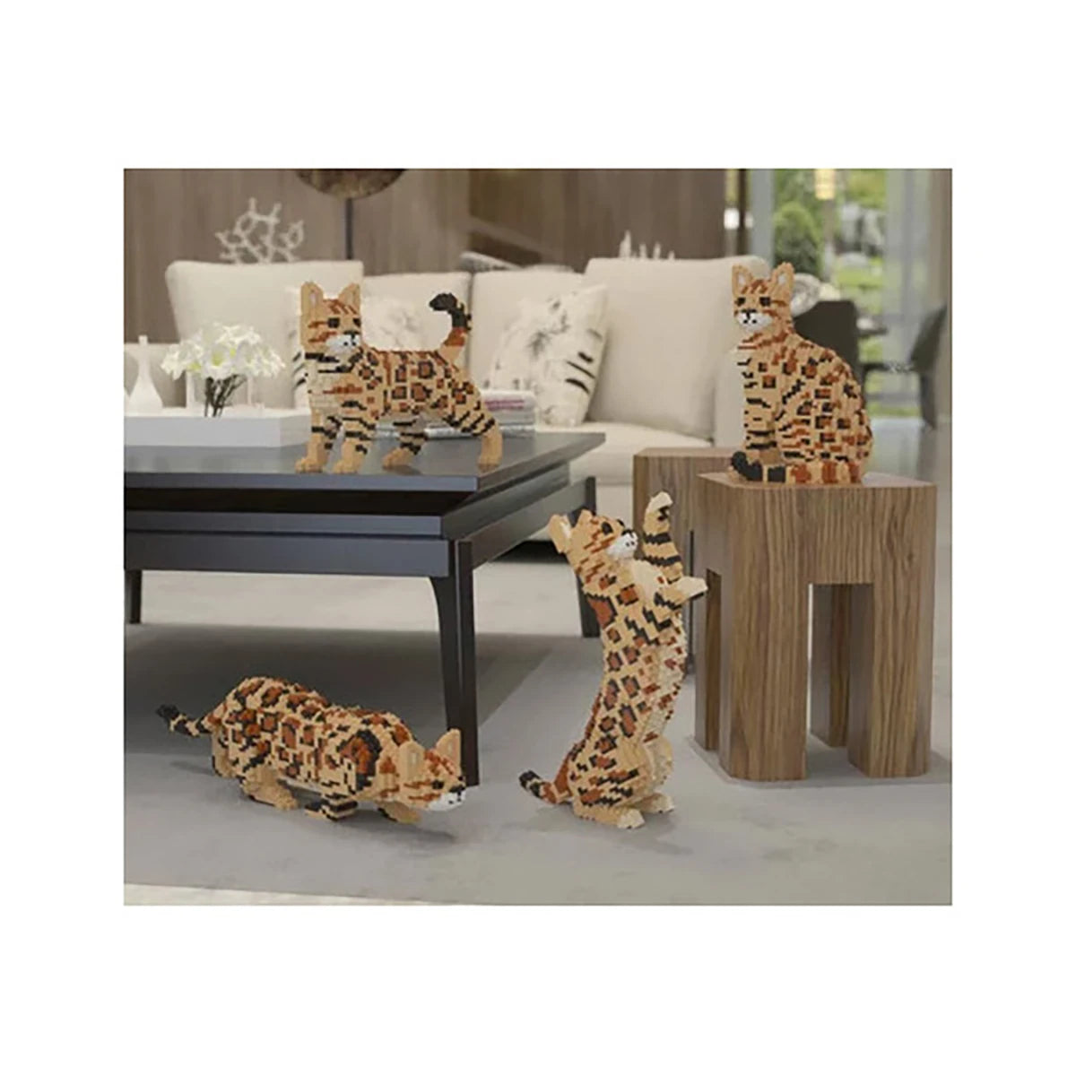 Chat Bengal Brun 4 en 1 37 cm – Jeu de construction – JEKCA
