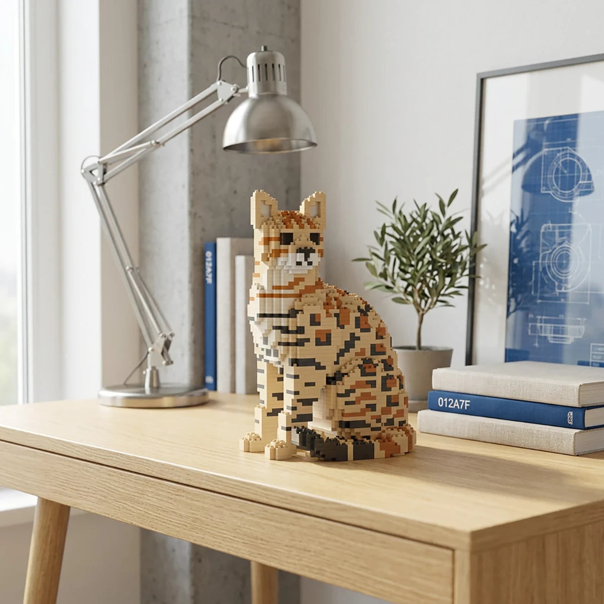 Chat Bengal Brun 4 en 1 37 cm – Jeu de construction – JEKCA
