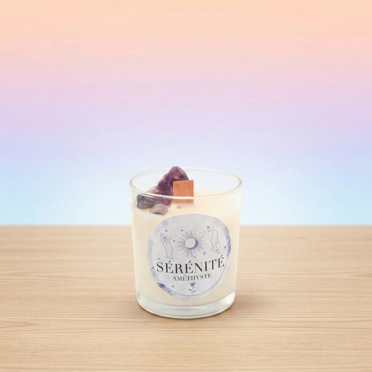 Bougie Sérénité Améthyste – Lithothérapie – Kit DIY