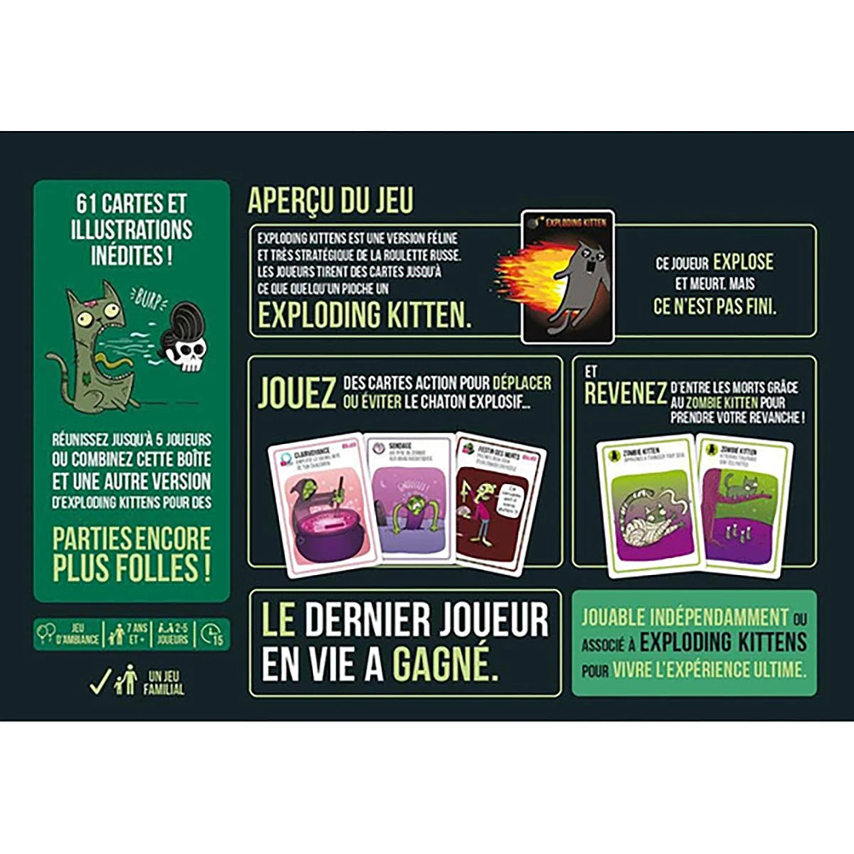 Exploding Kittens Zombies – Jeu de cartes humour et bluff