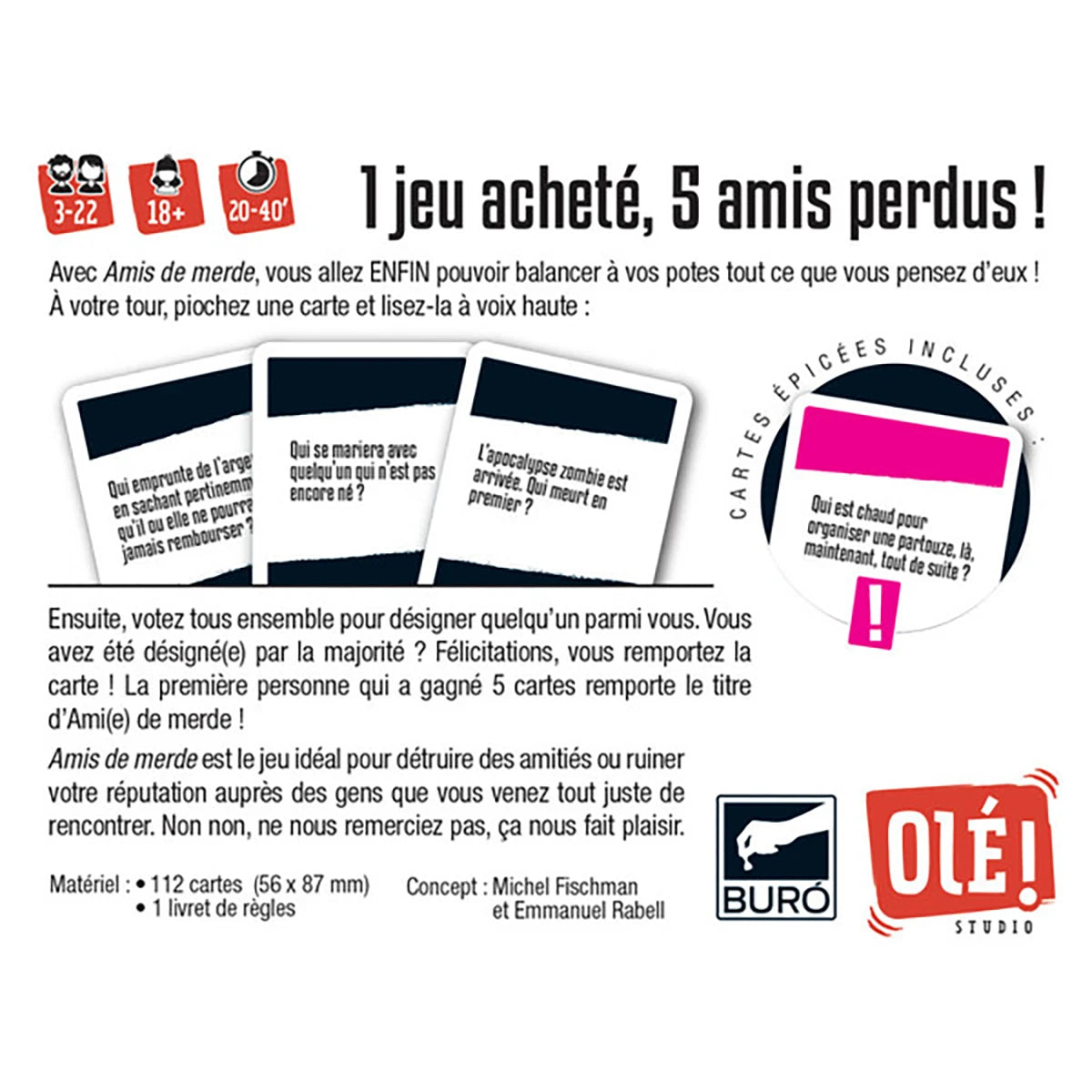 Amis de merde – Jeu d’ambiance bluff et humour