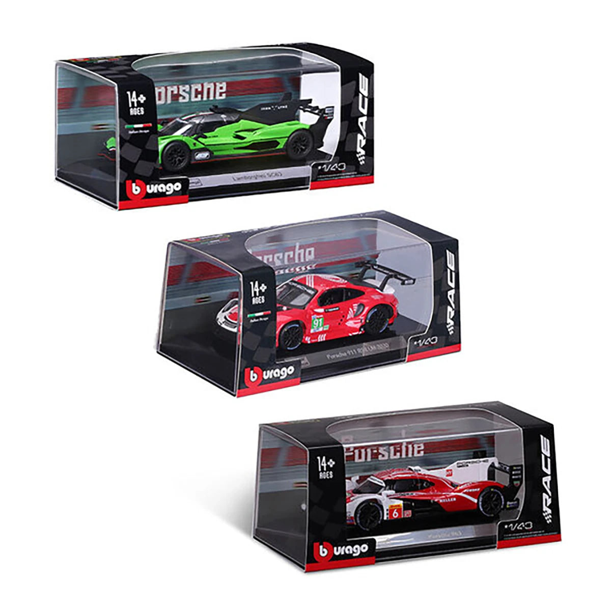 Voiture Bburago racing 1:43 (modèle aléatoire)