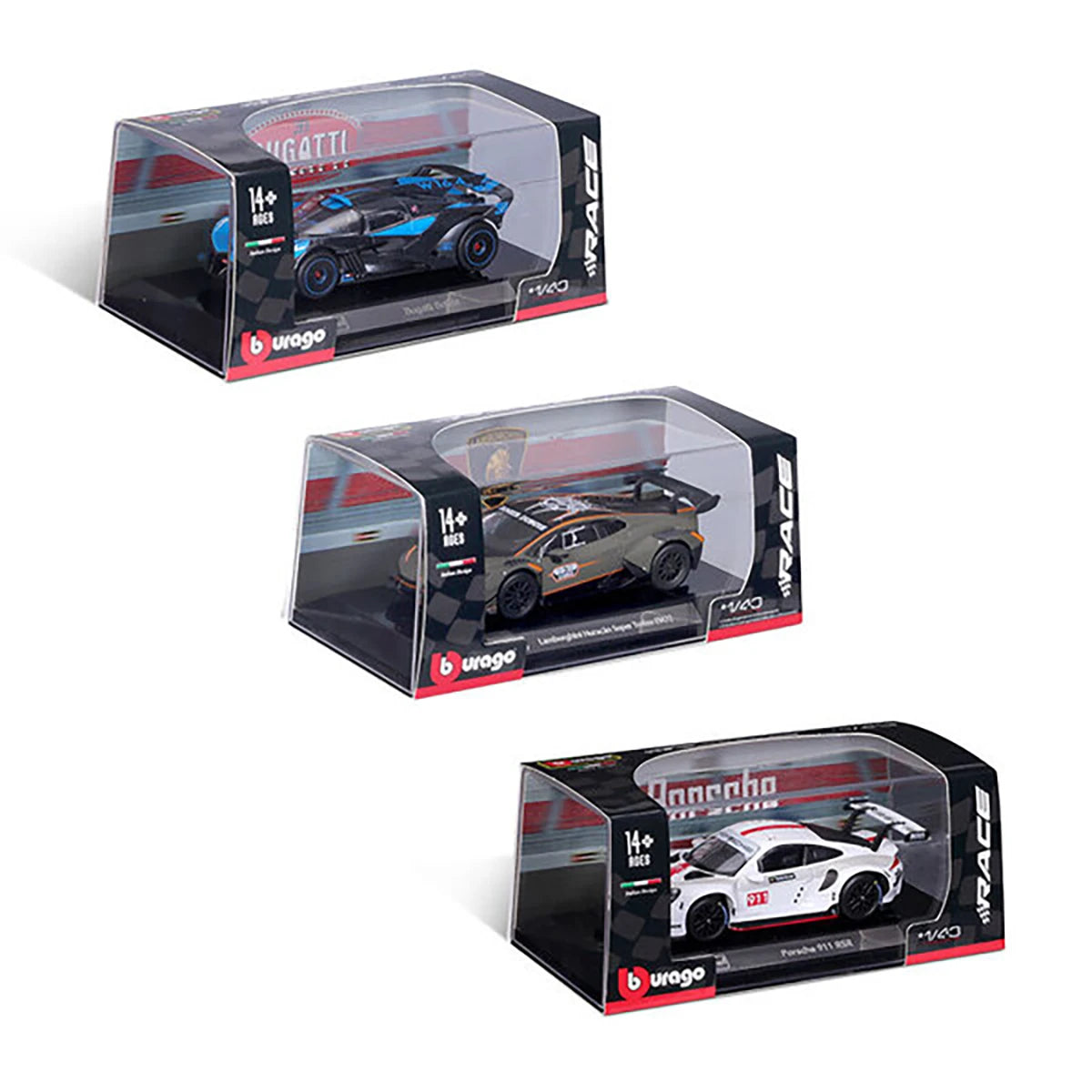 Voiture Bburago racing 1:43 (modèle aléatoire)