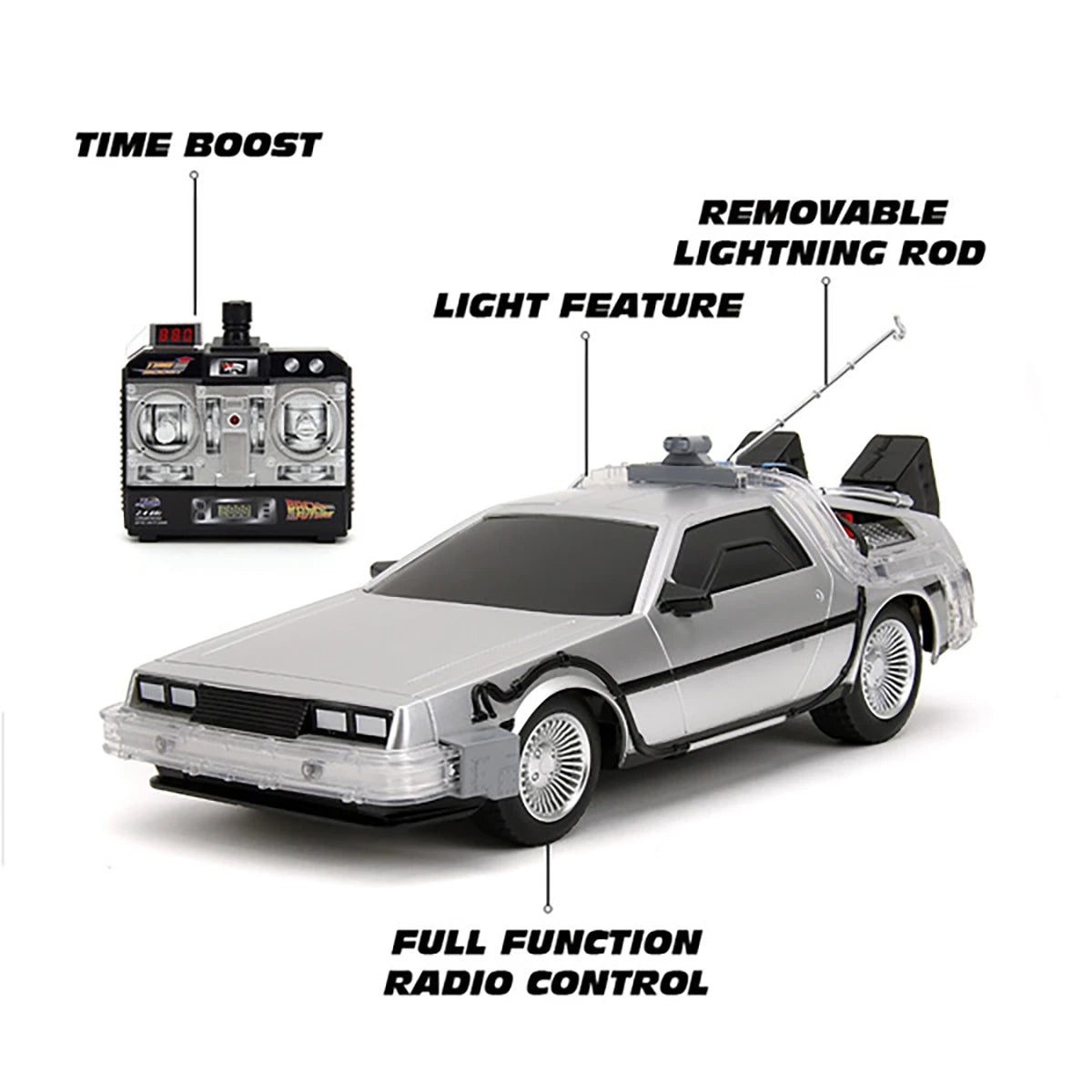 Voiture DeLorean RC 29cm – Retour vers le Futur