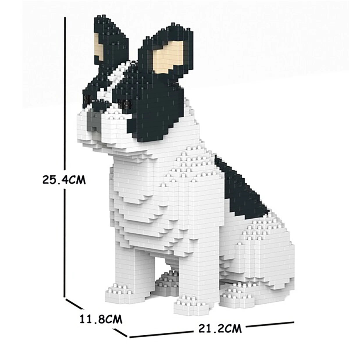 Bouledogue Français Caille Noir Assis – Jeu de construction – JEKCA