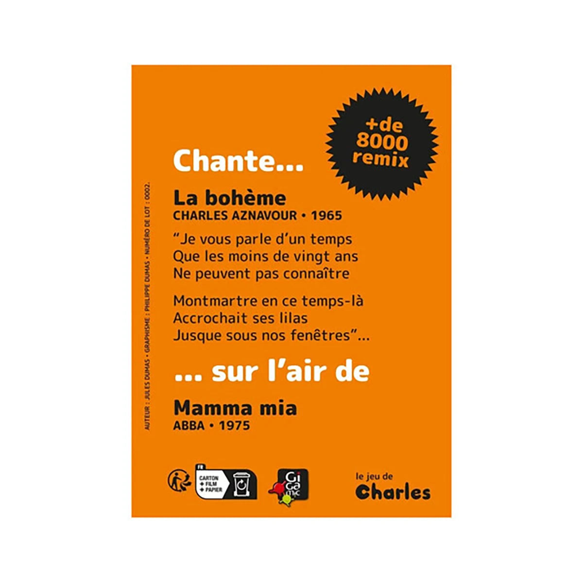 Le Jeu de Charles – Jeu d’ambiance musique et humour