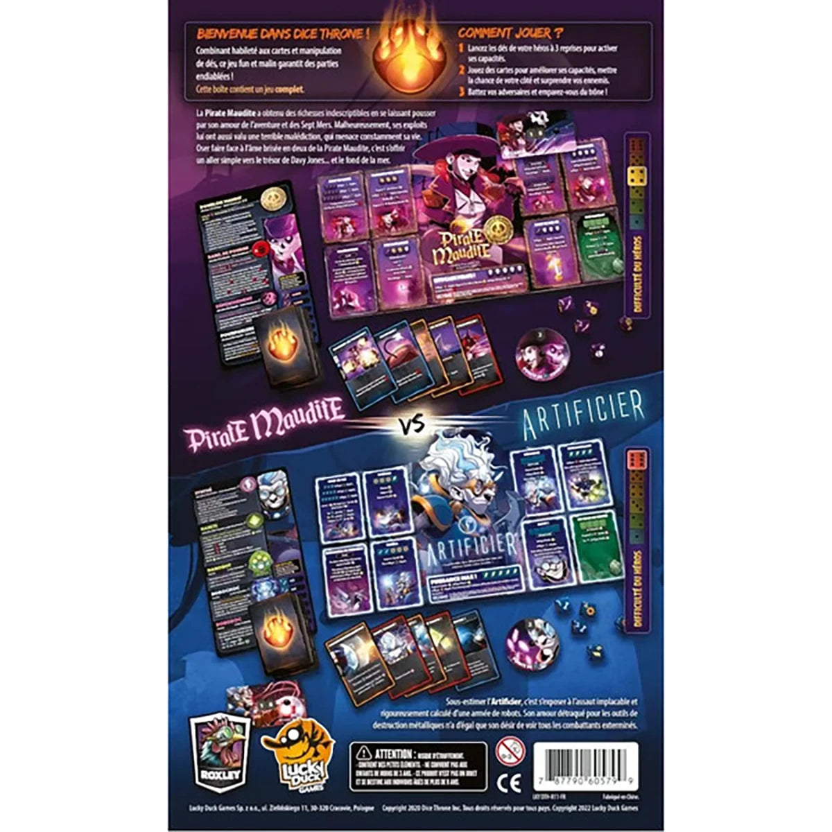 Dice Throne Pirate vs Artificier – Jeu d’affrontement stratégie
