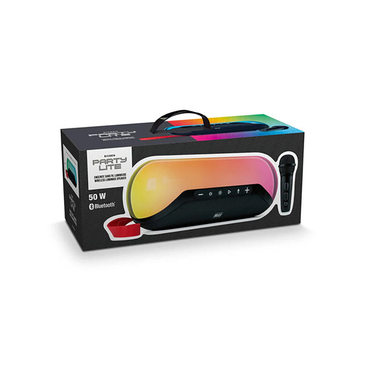Enceinte Bluetooth 50W avec micro sans fil et effets lumineux 180° – Party Lite