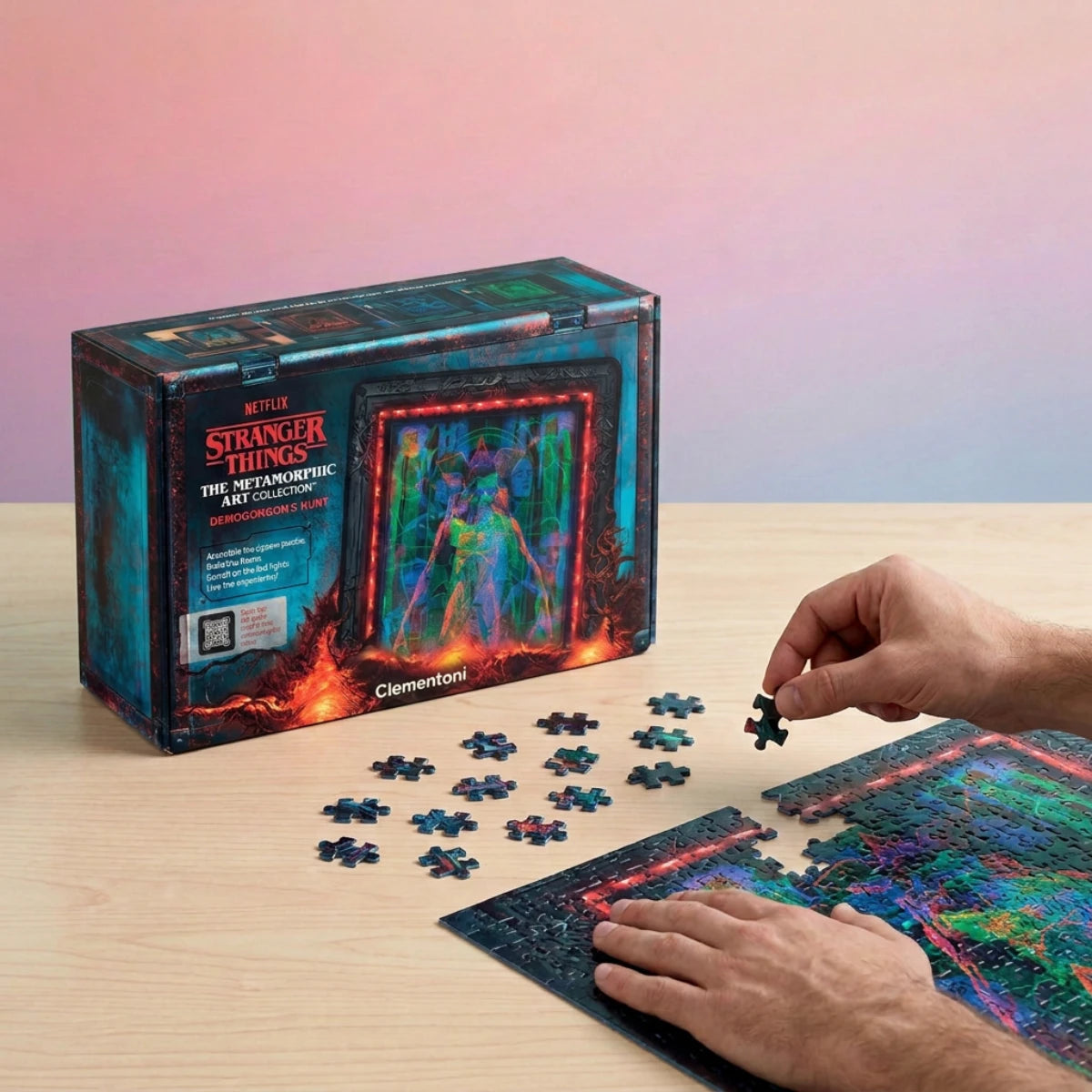 Puzzle cadre lumineux Démogorgon 520 pièces – Stranger Things