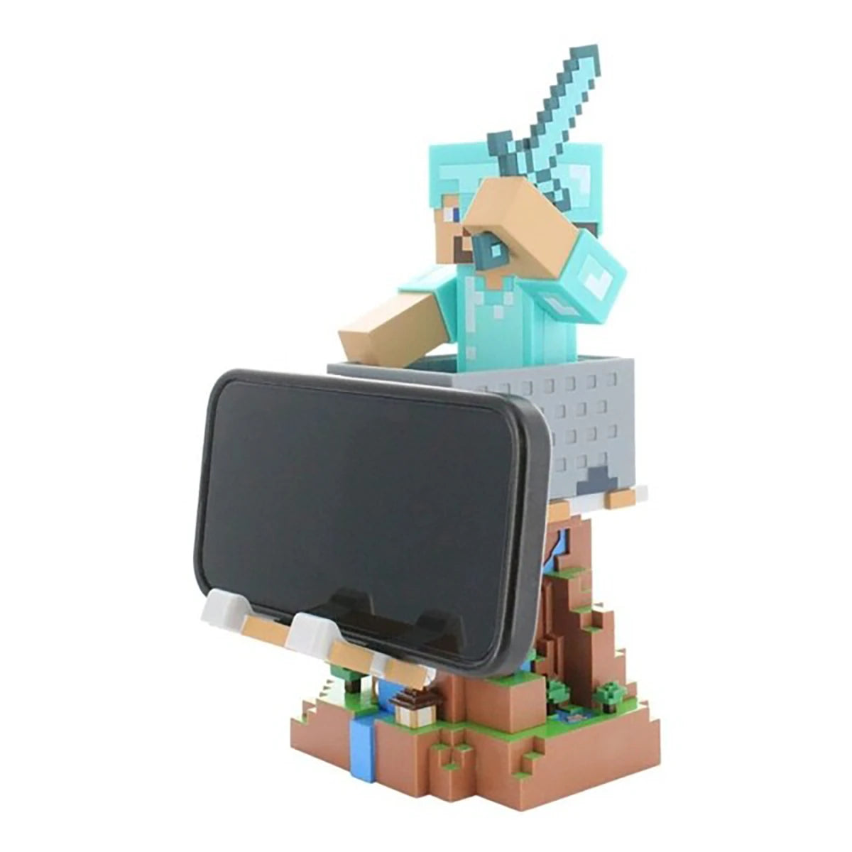 Support Manette & Smartphone Steve en Armure – Minecraft