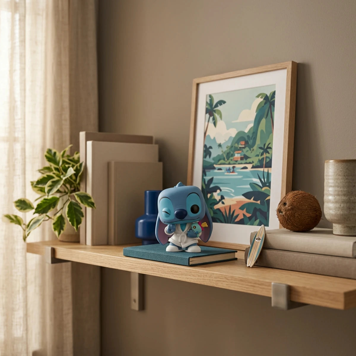 Figurine Stitch en peignoir avec Scrump - Funko Pop! n°1608