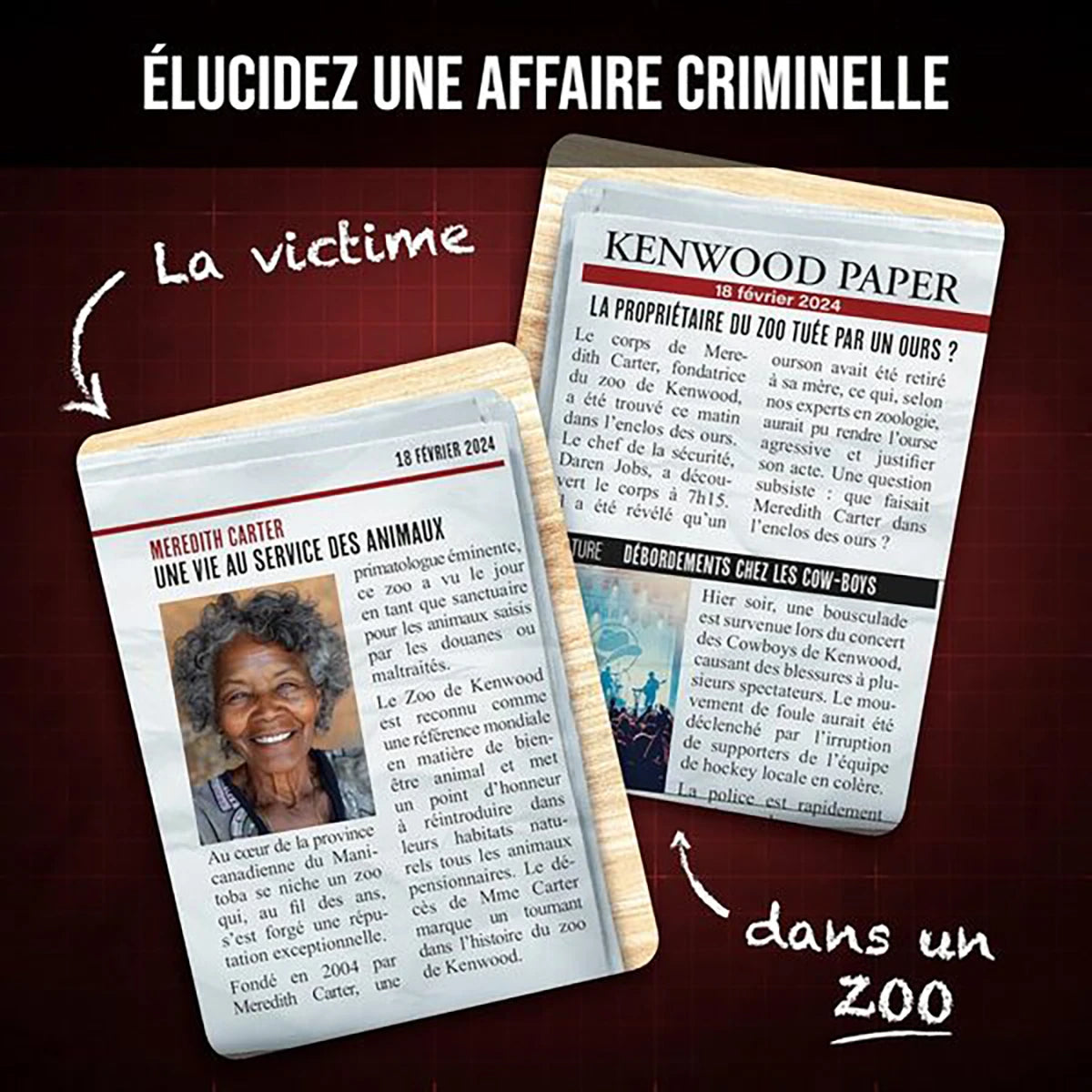 Dossiers Criminels Meredith Carter – Jeu d’enquête déduction coopératif