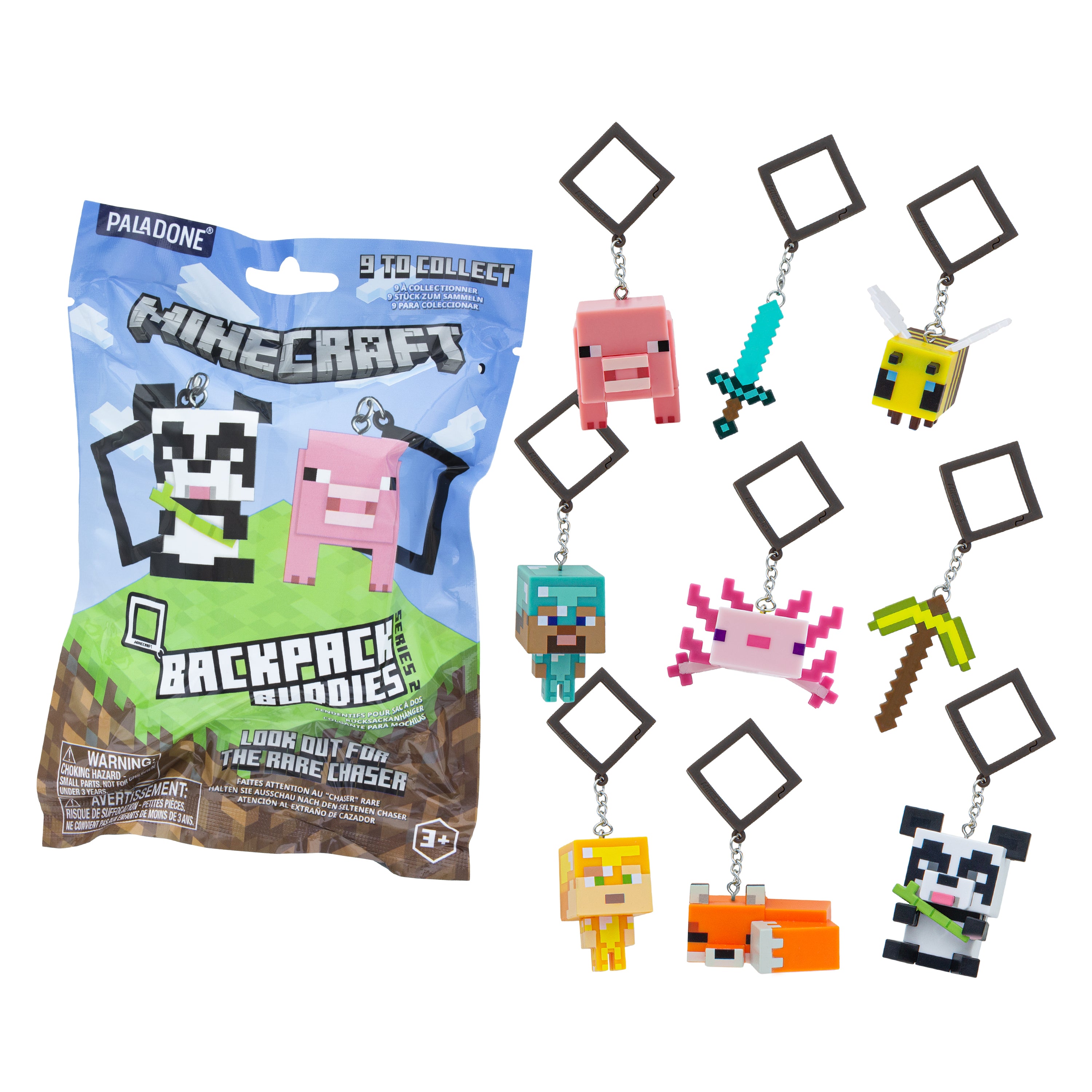 Backpack Buddies série 2 – Porte-clés surprise Minecraft (modèle aléatoire)