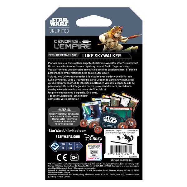 Star Wars Unlimited : Cendres de l’Empire - Deck de Démarrage : Luke Skywalker