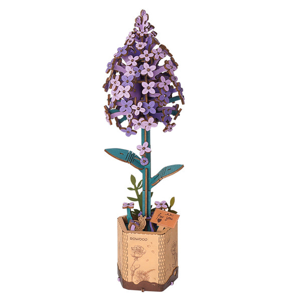 Lilas – Puzzle fleur 3D en bois (154 pièces)