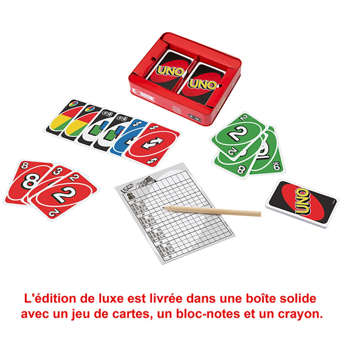 Uno Deluxe – Jeu de cartes stratégie et hasard