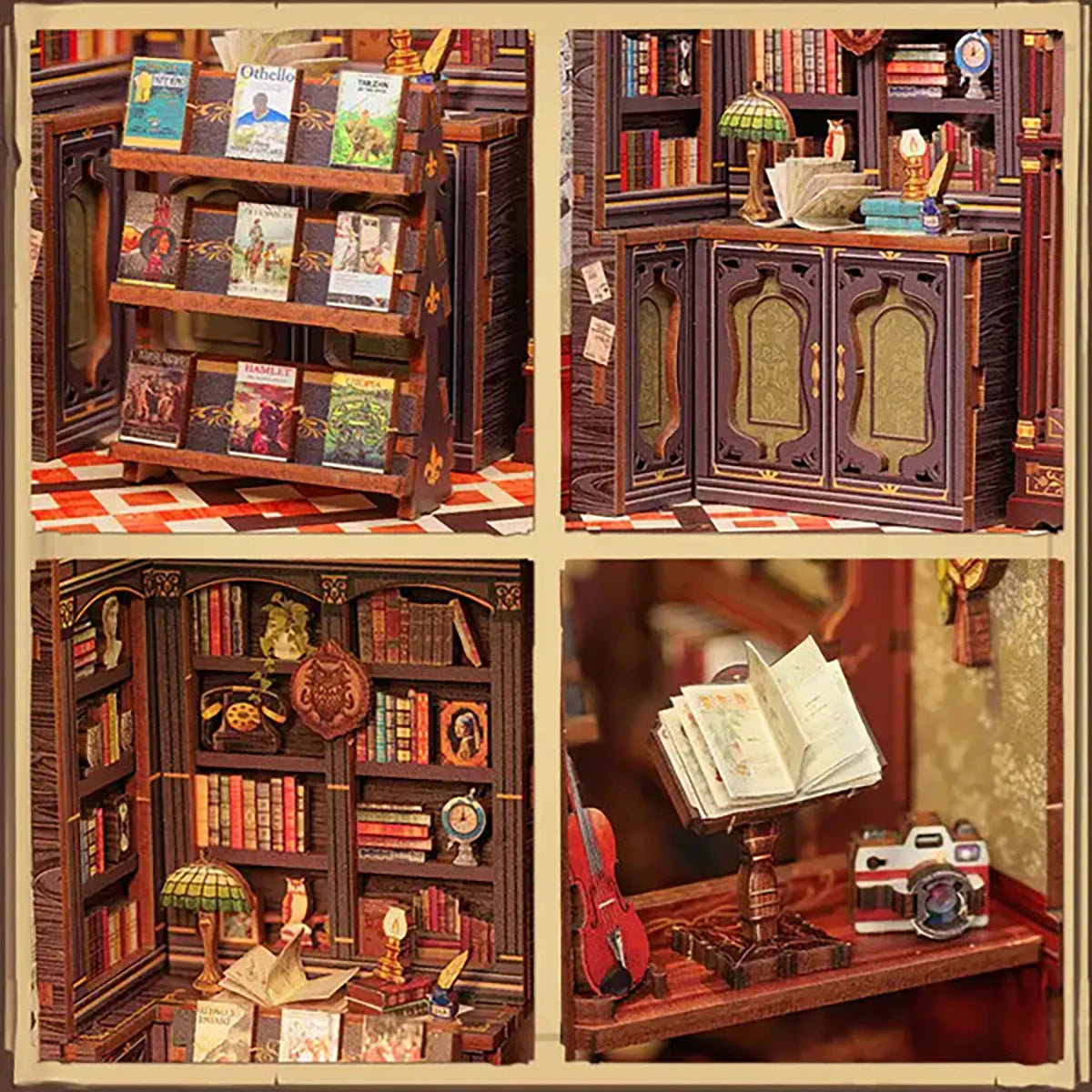 Owl Bookstore – Book Nook – Kit DIY