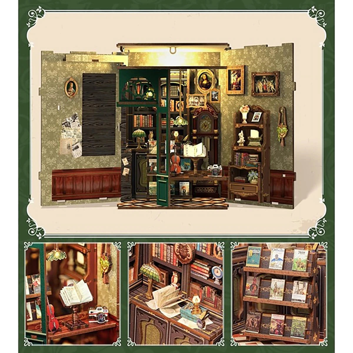 Owl Bookstore – Book Nook – Kit DIY