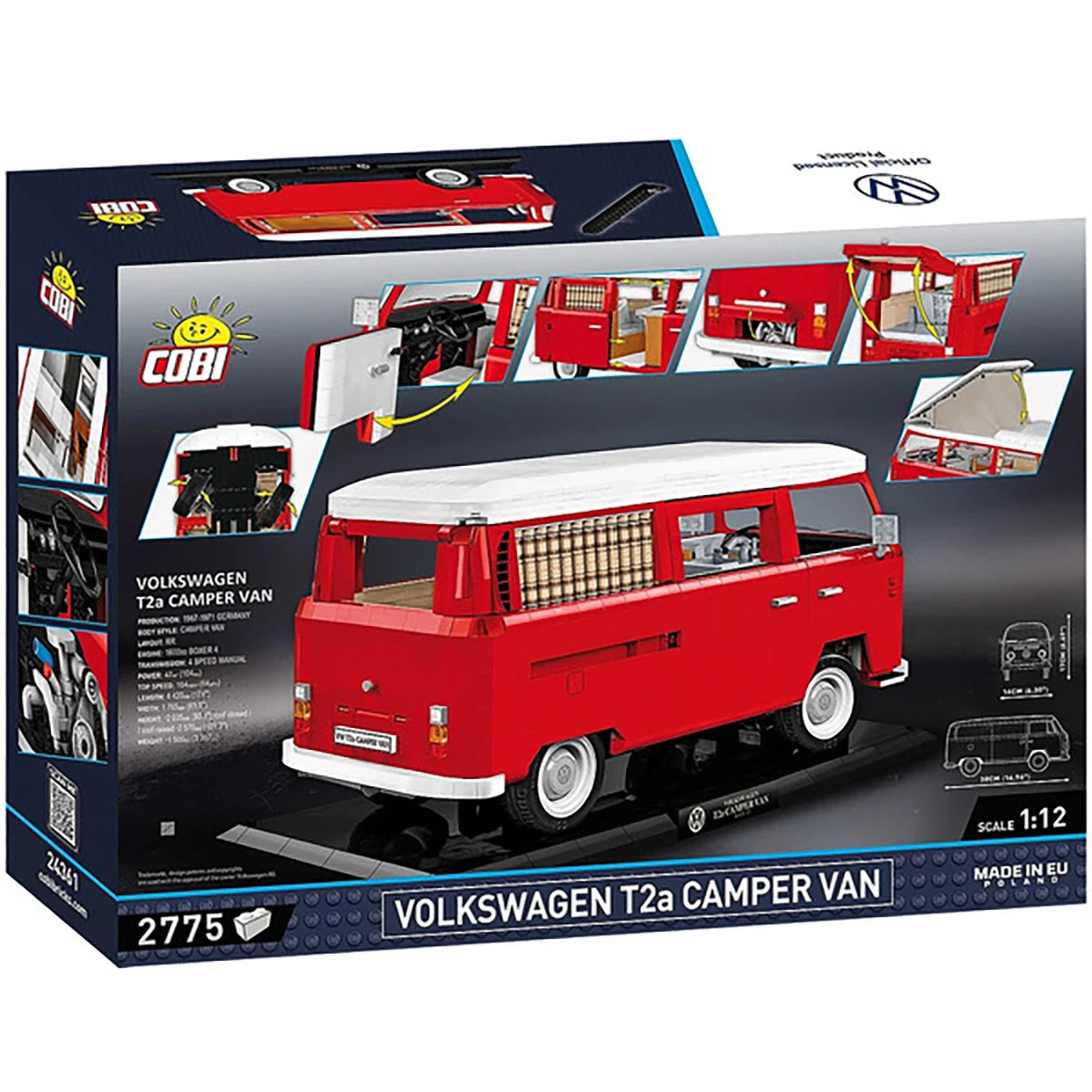 Volkswagen T2a Camper Van (2775 pièces) – Set de construction – Cobi