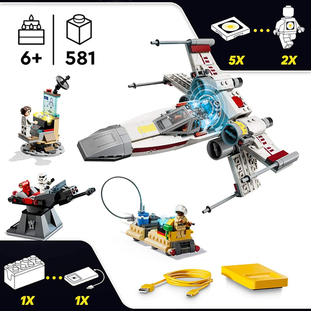 75423 - Le X-Wing™ Red Five de Luke - LEGO® Star Wars™ - SMART Play™
