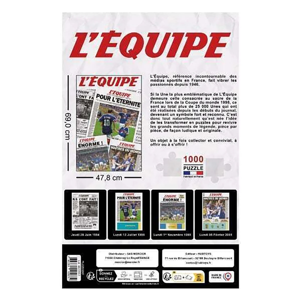 Puzzle L’Équipe Exploits Football 1000 pièces