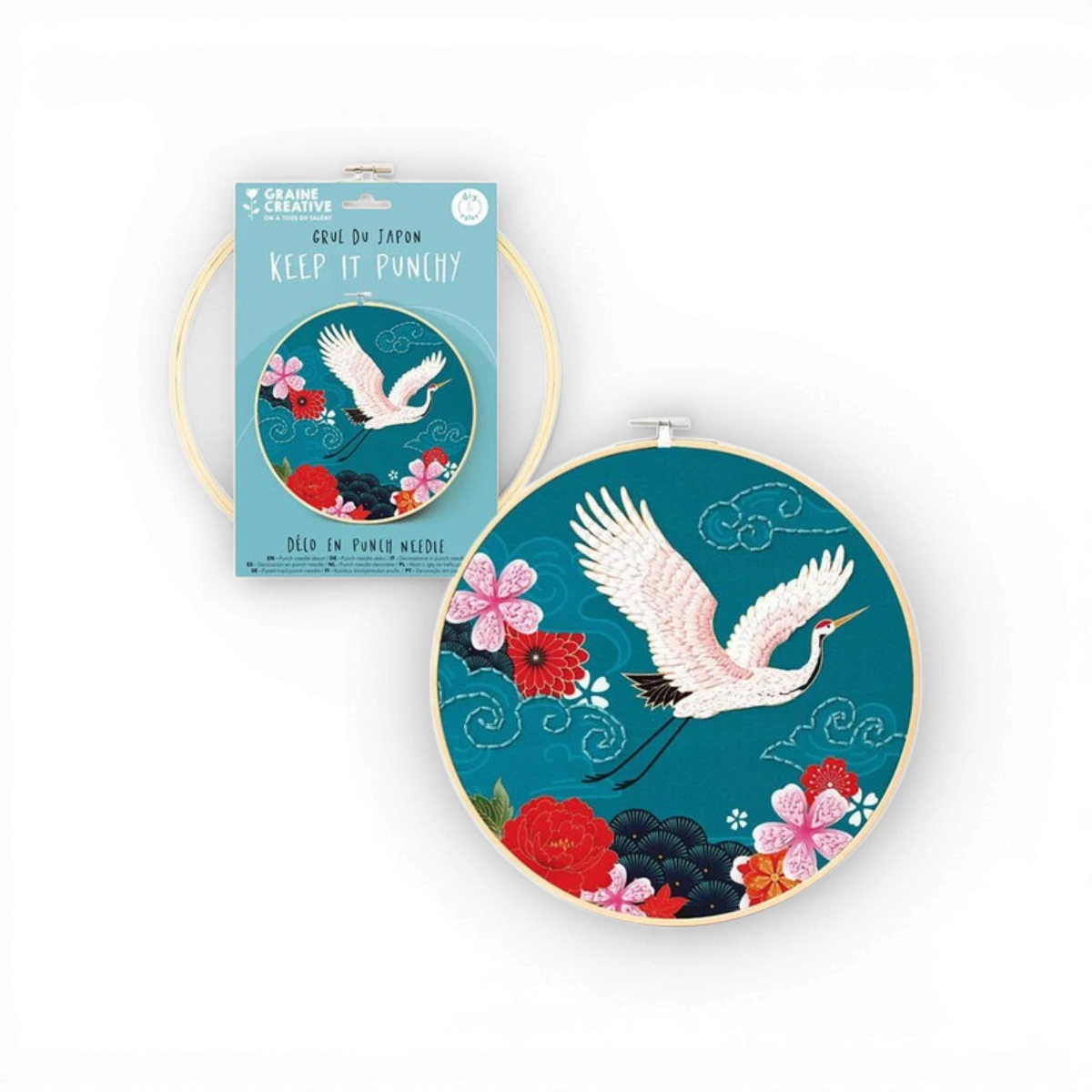 Grue du Japon 25cm – Keep It Punchy – Kit DIY punch needle