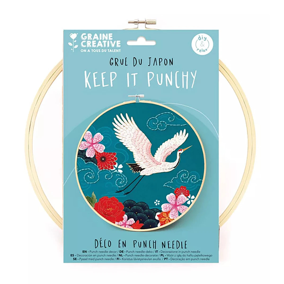 Grue du Japon 25cm – Keep It Punchy – Kit DIY punch needle