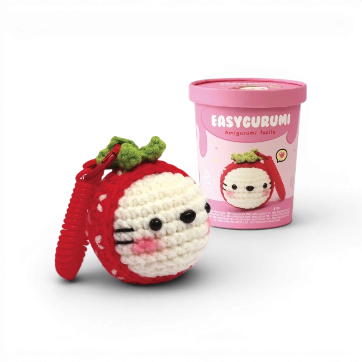 Fraise – Easygurumi – Kit porte-clé DIY